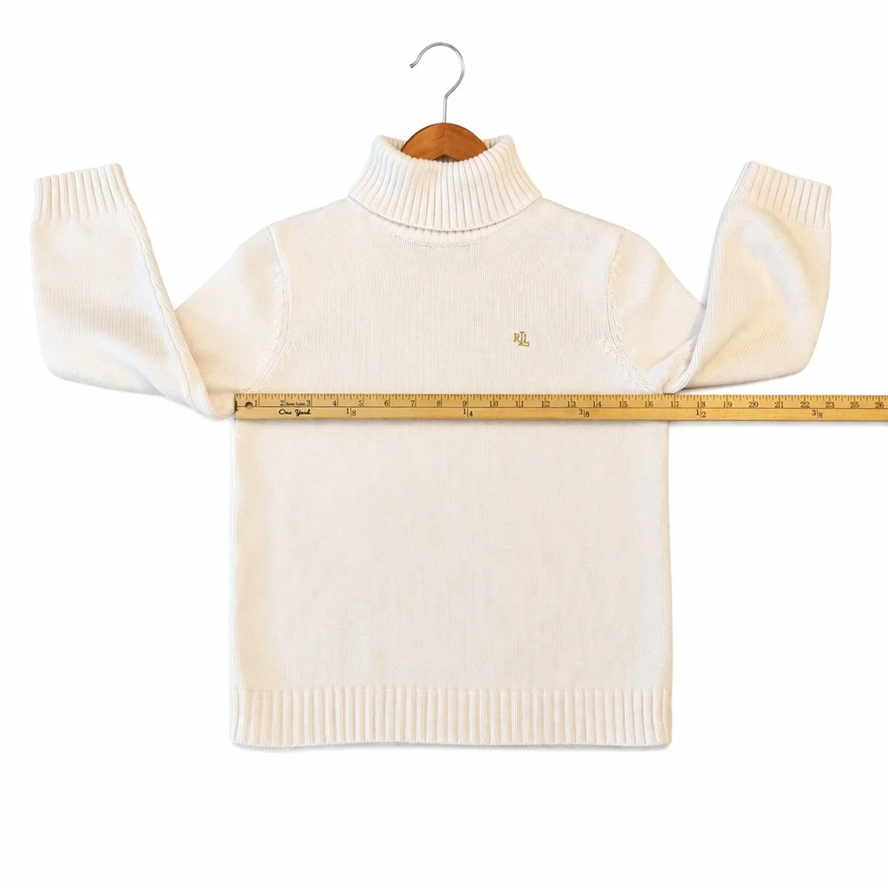 Lauren Ralph Lauren Kids Ivory Cotton Turtleneck Sweater Size M 5/6